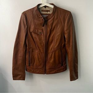 Andrew Marc Tan leather jacket